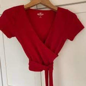 Hollister Wrap Tie Crop Top